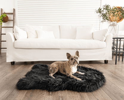 PupRug by Paw.com®  Faux Fur Orthopedic Dog Bed - Curve Midnight Black - Doot's Pet LLC Collars For A Cause