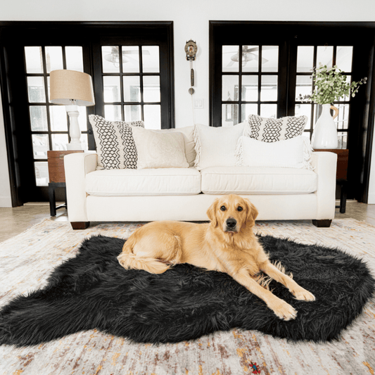 PupRug by Paw.com®  Faux Fur Orthopedic Dog Bed - Curve Midnight Black - Doot's Pet LLC Collars For A Cause