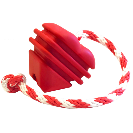 Large Rubber Heart on a String Toy - Doot's Pet LLC Collars For A Cause