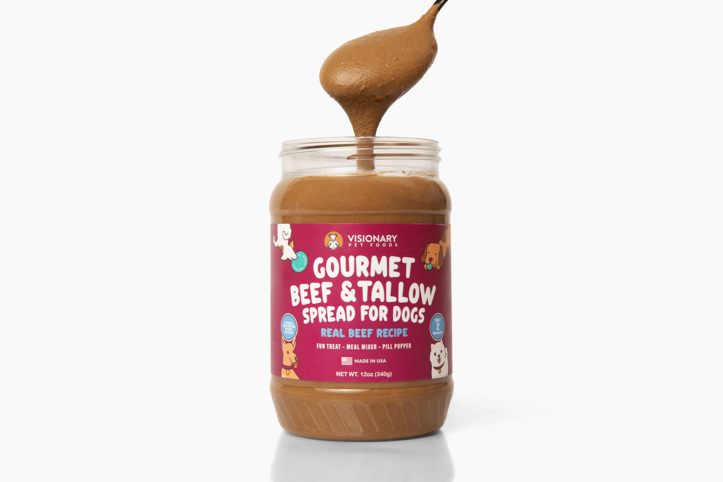 Beef and Beef Tallow Meat Spread | NEW 12oz Jar - Doot's Pet LLC Collars For A Cause