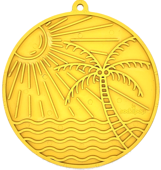 Sun n' Sea eMat - Enrichment Lick Mat For Dogs and Cats - With Suction Cups - Beach Design | USA Made - Doot's Pet LLC Collars For A Cause