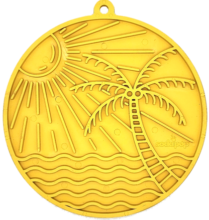 Sun n' Sea eMat - Enrichment Lick Mat For Dogs and Cats - With Suction Cups - Beach Design | USA Made - Doot's Pet LLC Collars For A Cause