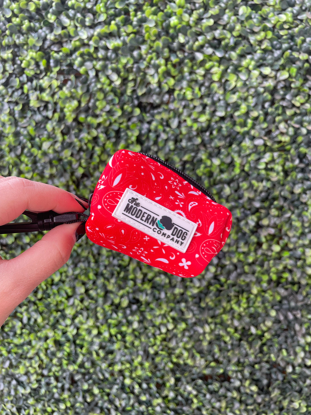 The Modern Dog Company - Red Paisley Poop Bag Holder - Doot's Pet LLC Collars For A Cause
