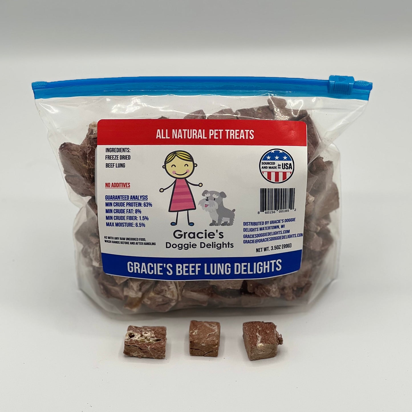 Gracie's Beef Lung Delights - Doot's Pet LLC Collars For A Cause