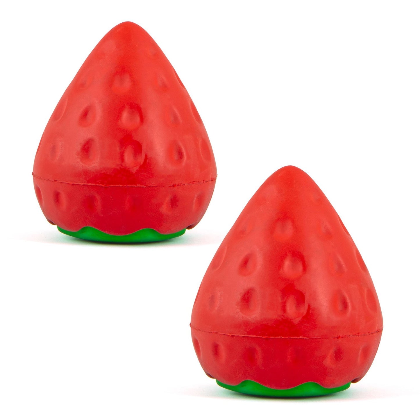 Jeffers Squeaky Strawberry Natural Rubber Dog Dental Chew Toy with Squeaker & Vanilla Scent for Medium Chewers