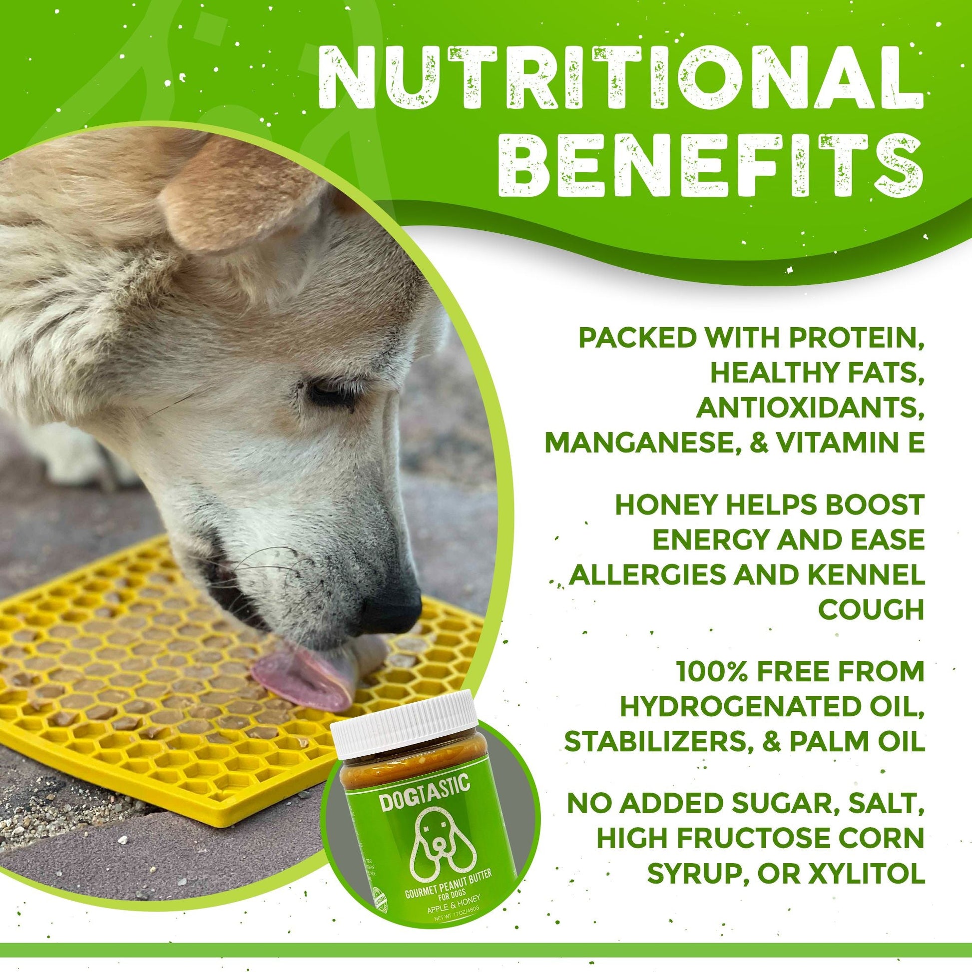 Dogtastic Peanut Butter for Dogs with Flax Seed - Xylitol-Free | USA Made - 50% off - Doot's Pet LLC Collars For A Cause