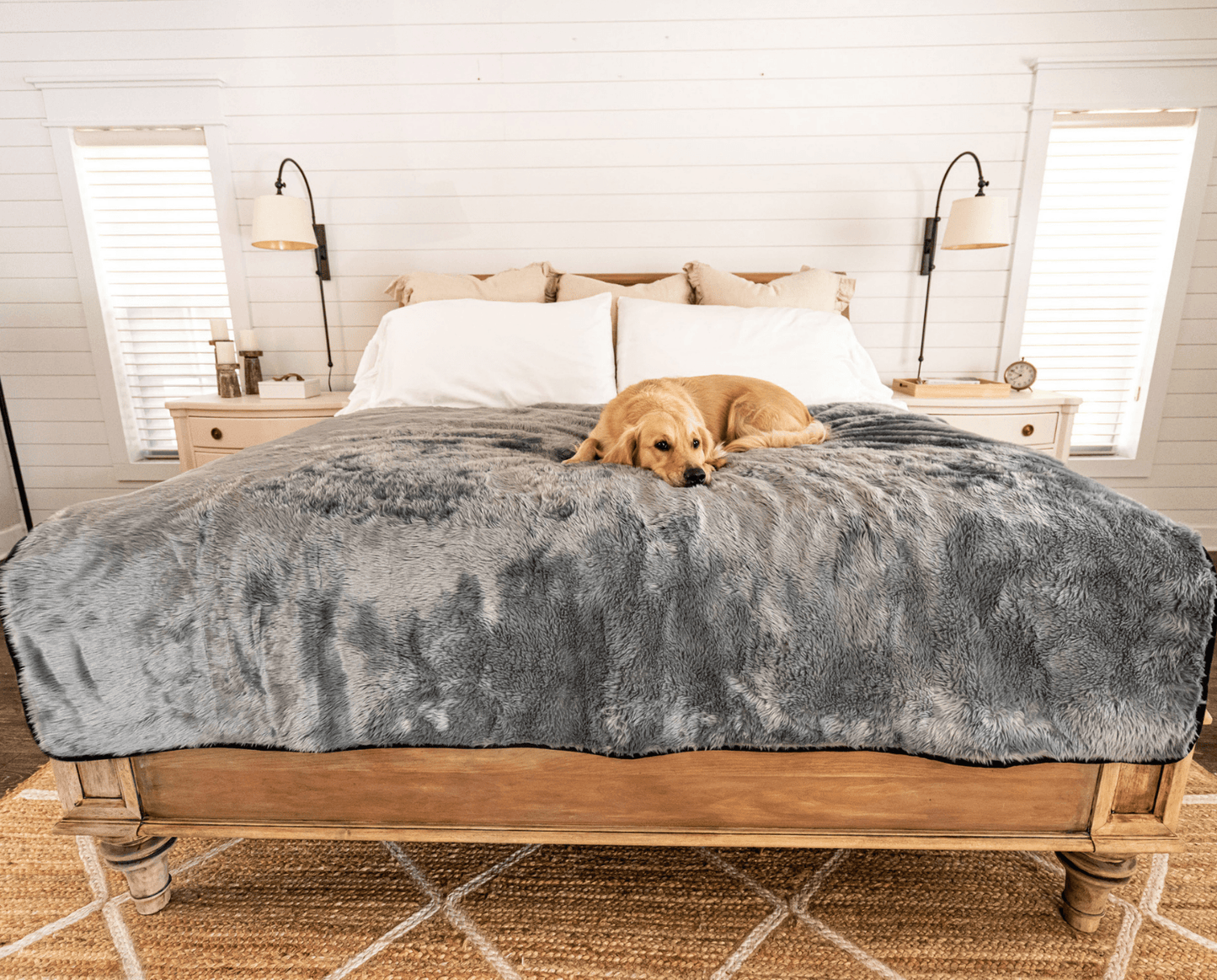 PupProtector™ Short Fur Waterproof Throw Blanket - Charcoal Grey - Doot's Pet LLC Collars For A Cause