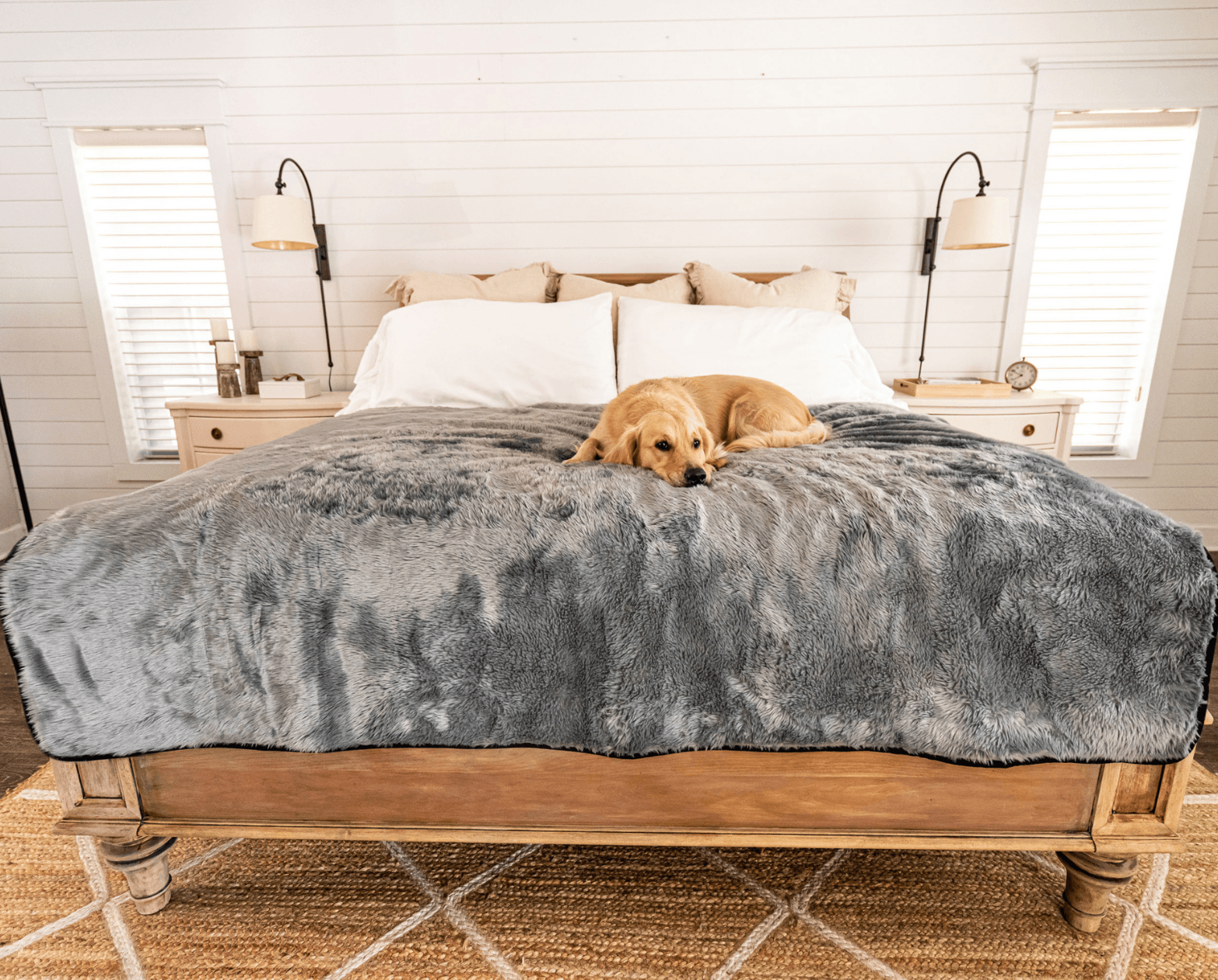 PupProtector™ Short Fur Waterproof Throw Blanket - Charcoal Grey - Doot's Pet LLC Collars For A Cause