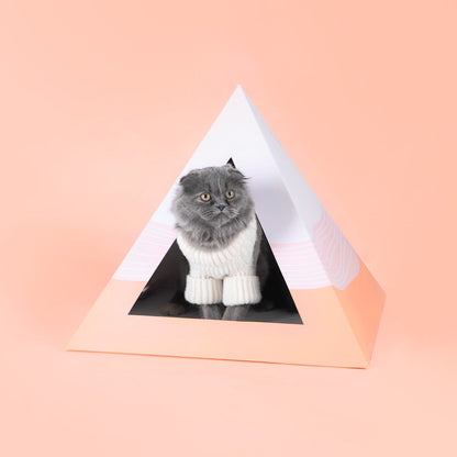 'Wavey' Cardboard Cat Pyramid