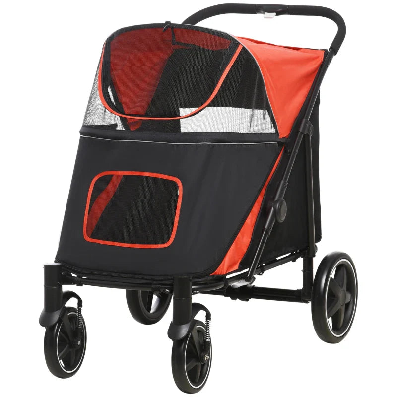 One-Click Foldable Stroller for Large Medium Small Dogs, Pet, Cats with Storage - Doot's Pet LLC Collars For A Cause