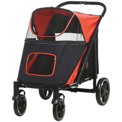 One-Click Foldable Stroller for Large Medium Small Dogs, Pet, Cats with Storage - Doot's Pet LLC Collars For A Cause