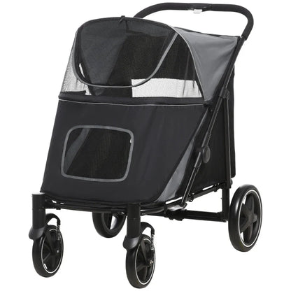 One-Click Foldable Stroller for Large Medium Small Dogs, Pet, Cats with Storage - Doot's Pet LLC Collars For A Cause