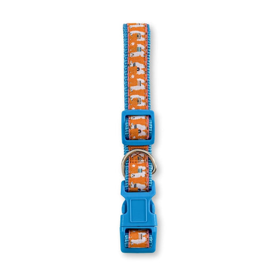 Nylon Dog Collar with Embroidered Llama Design, Adjustable,  Comfortable & Secure Fit
