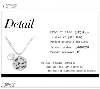 All Paws Matter Pendant Necklace