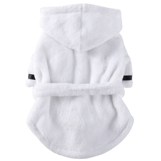 Luxury Soft Pet Dog Puppy Hooded Bathrobe