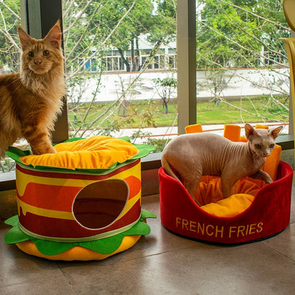 Hamburger French Fries Pet Bed