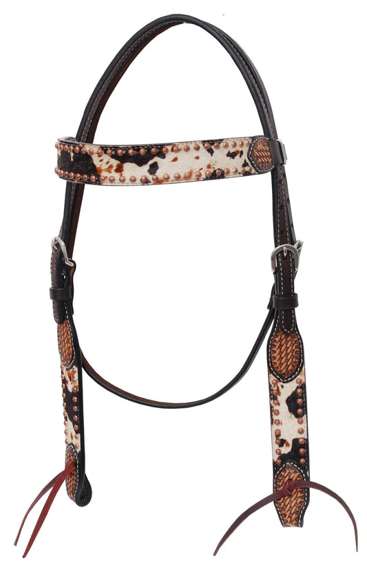 Rafter T Peppered Hide Browband Headstall