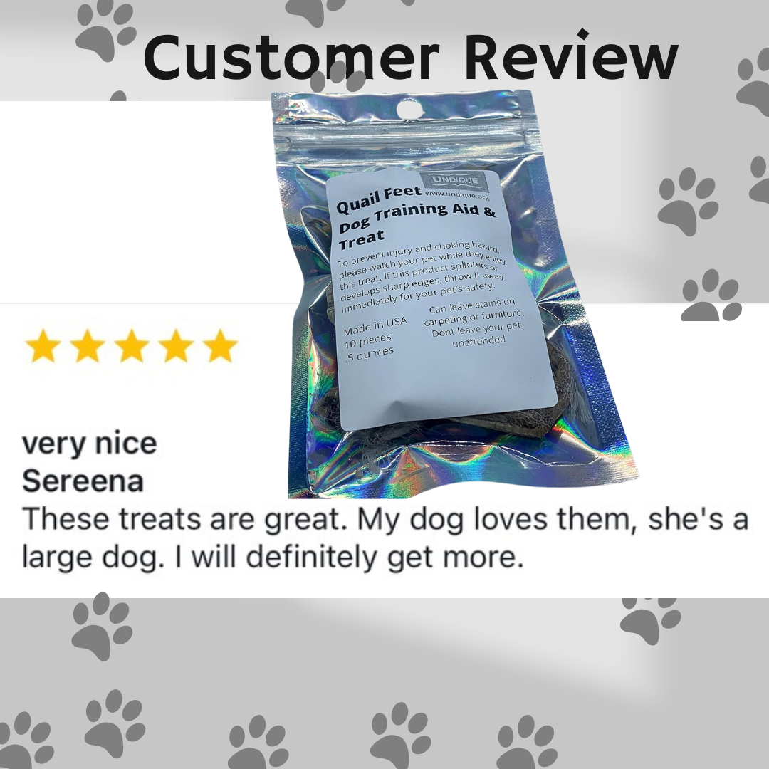 Quail feet Dog Training aid & Treat - Doot's Pet LLC Collars For A Cause