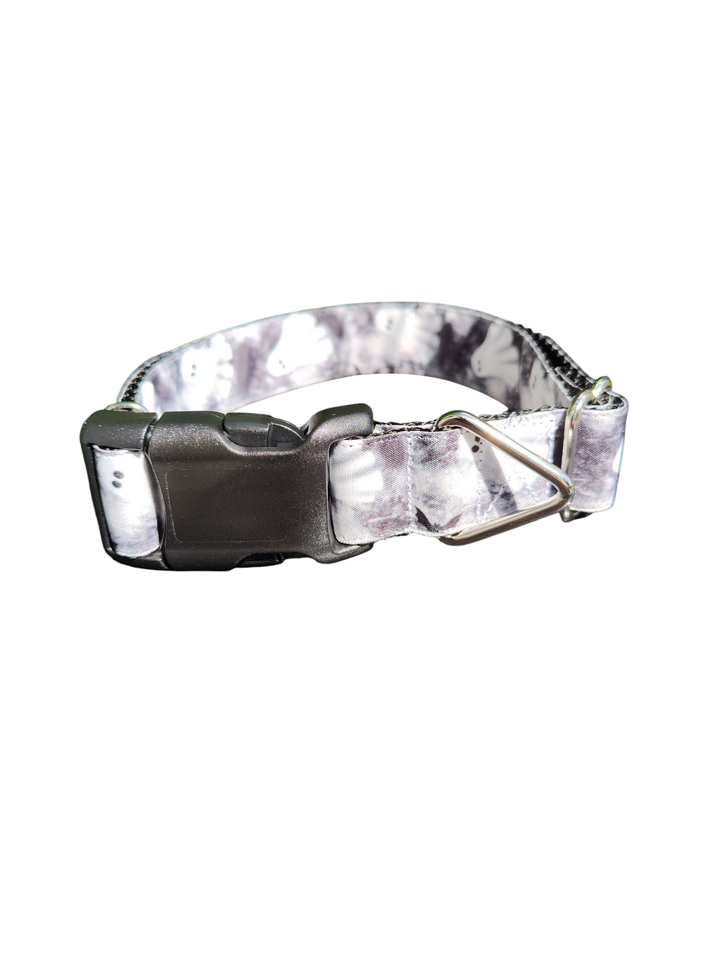 Black and White Ghosts Nylon Dog Collar