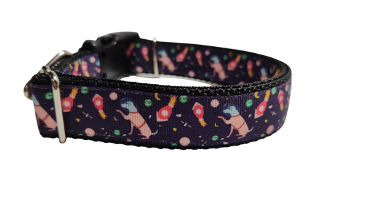 Space Dogs Nylon Dog Collar