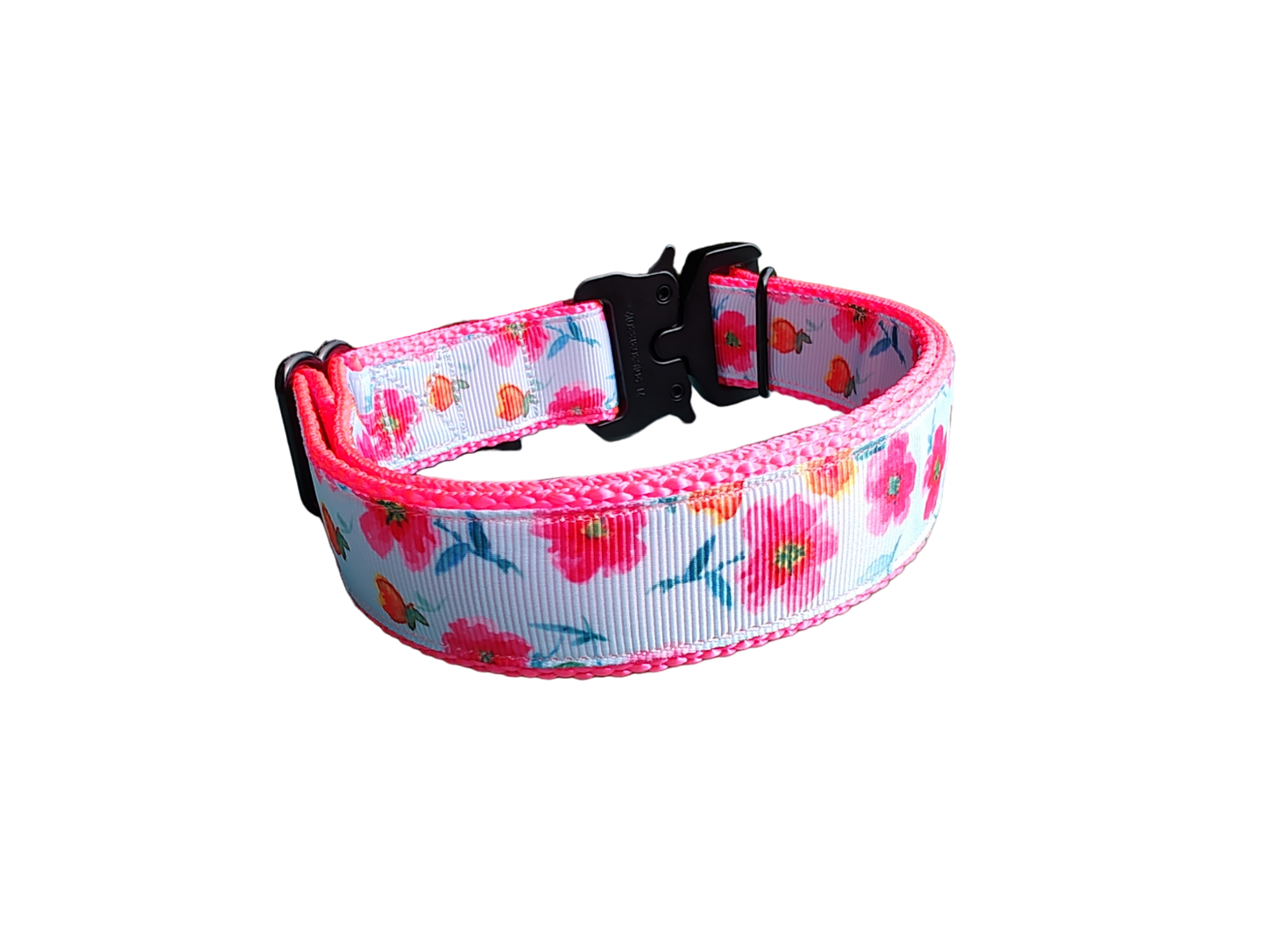 Bright Flowers Nylon Dog Collar