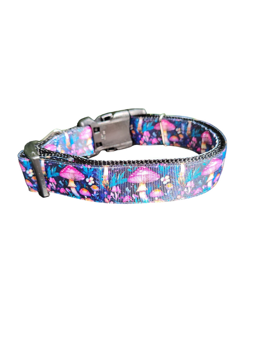 Mushroom Forest Nylon Dog Collar