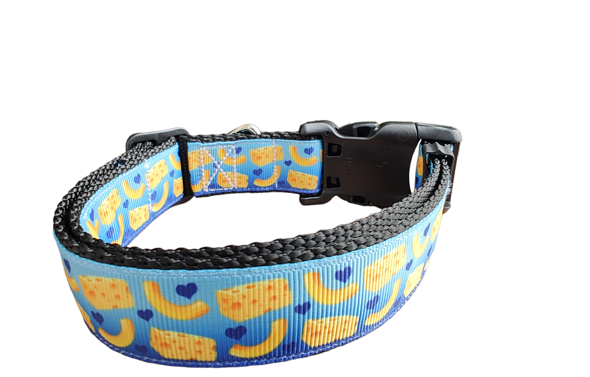 Mac And Cheese Black Nylon Dog Collar MD, LG, XL, Leash - Doot's Pet LLC Collars For A Cause