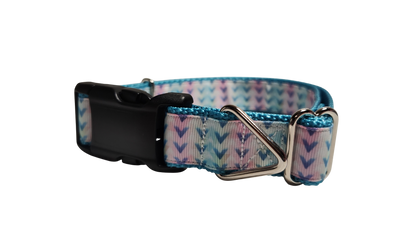 Pastel Tribal V Pattern Nylon Dog Collar
