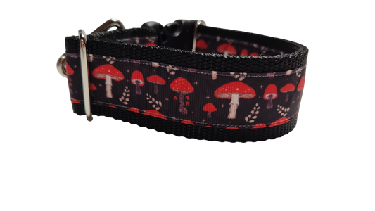 1.5" Wide Mushrooms Nylon Dog Collar