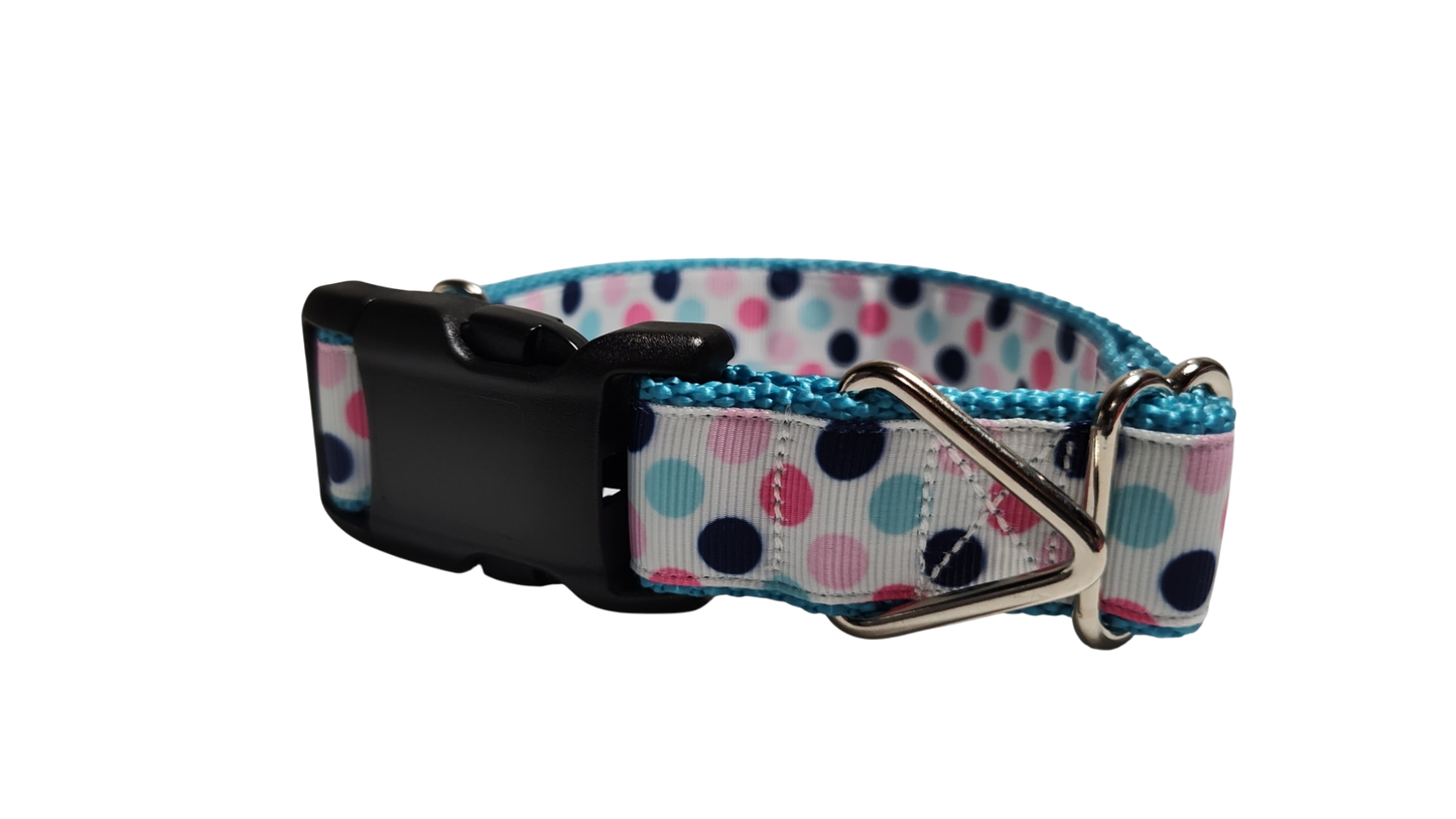 Polka Dots Pattern Nylon Dog Collar