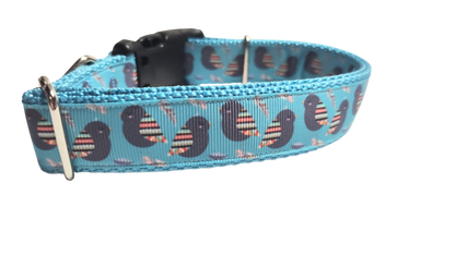 Striped Winged Bird Nylon Dog Collar