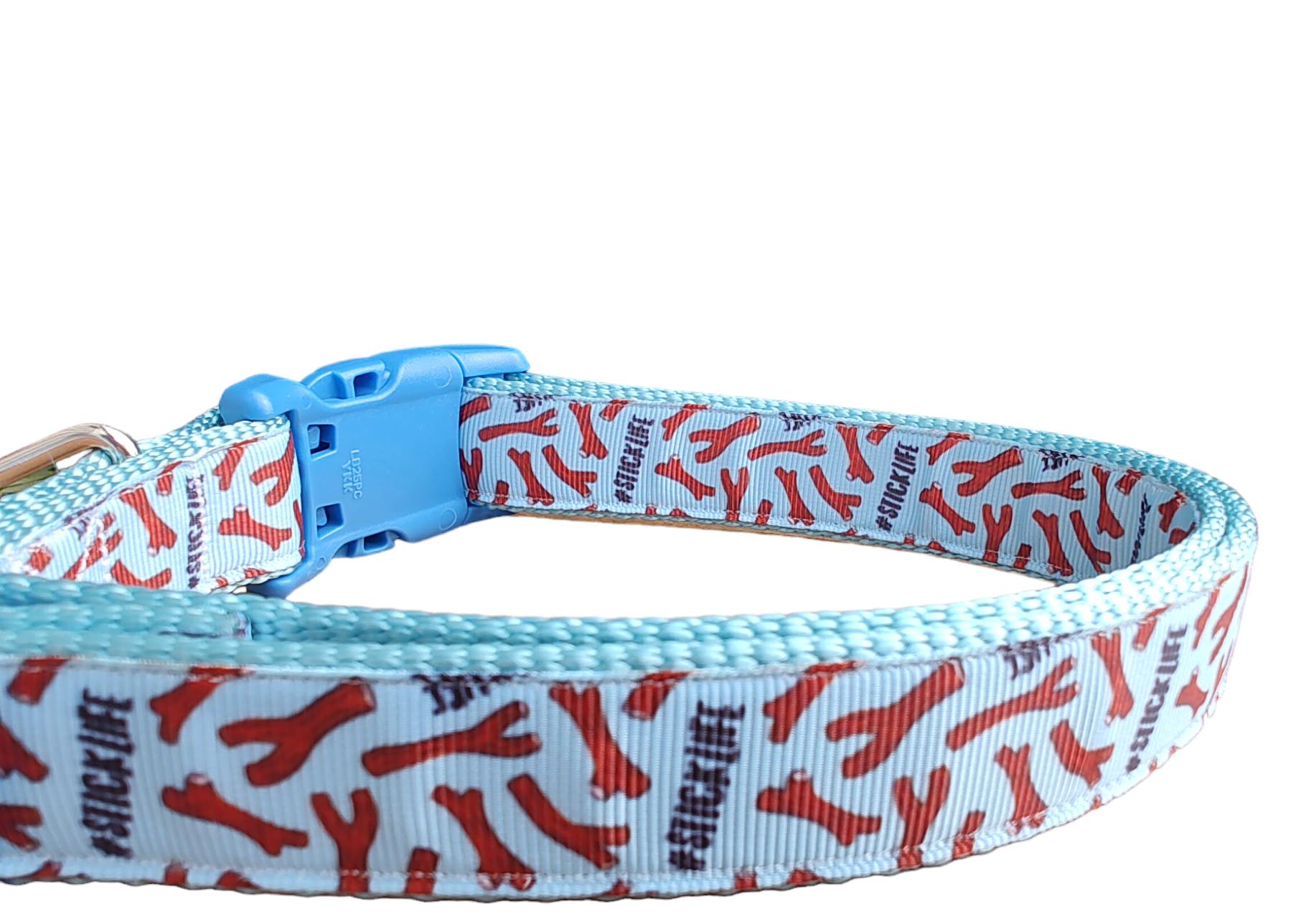 # Stick Life Light Blue Nylon Dog Collar MD, LG, XL, Leash, Martingale - Doot's Pet LLC Collars For A Cause