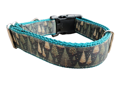 Forest of Trees Winter Nylon Dog Collar