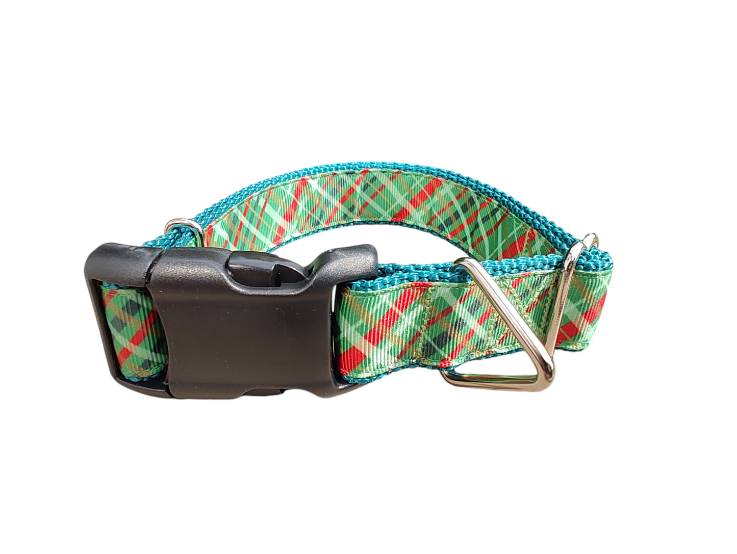 Christmas Plaid Nylon Dog Collar