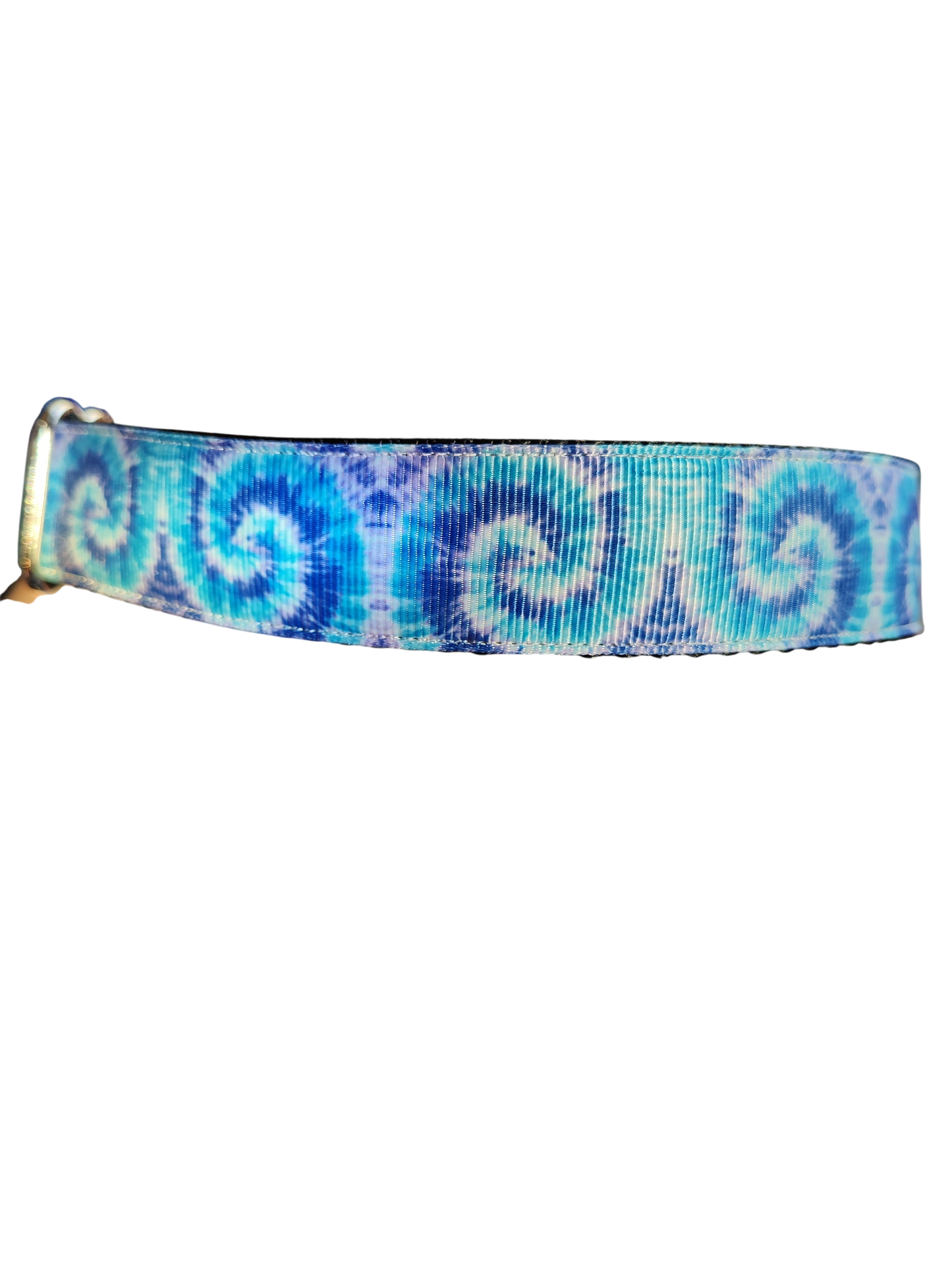 Blue Wave Tie Dye Nylon Dog Collar