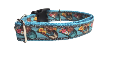 Cowboy Hats and Flowers Nylon Dog Collar
