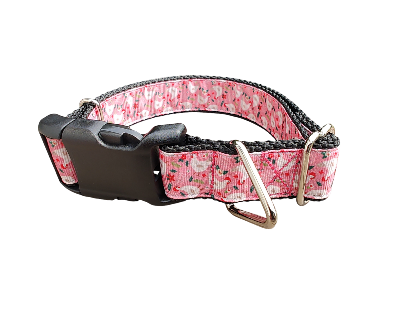 Christmas Chickens Nylon Dog Collar