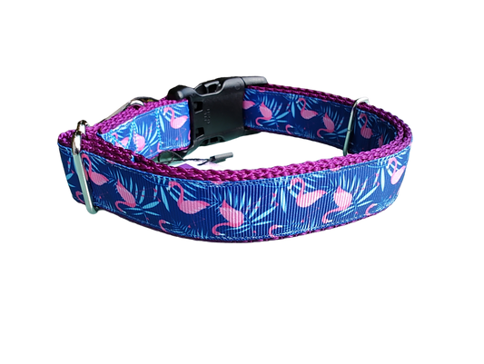Flamingos Nylon Dog Collar - Doot's Pet LLC Collars For A Cause