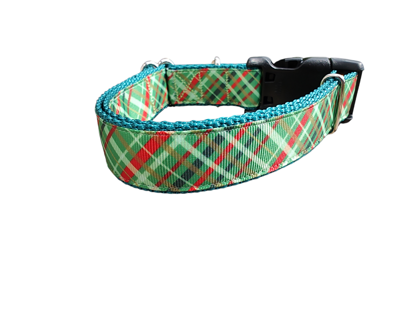 Christmas Plaid Nylon Dog Collar