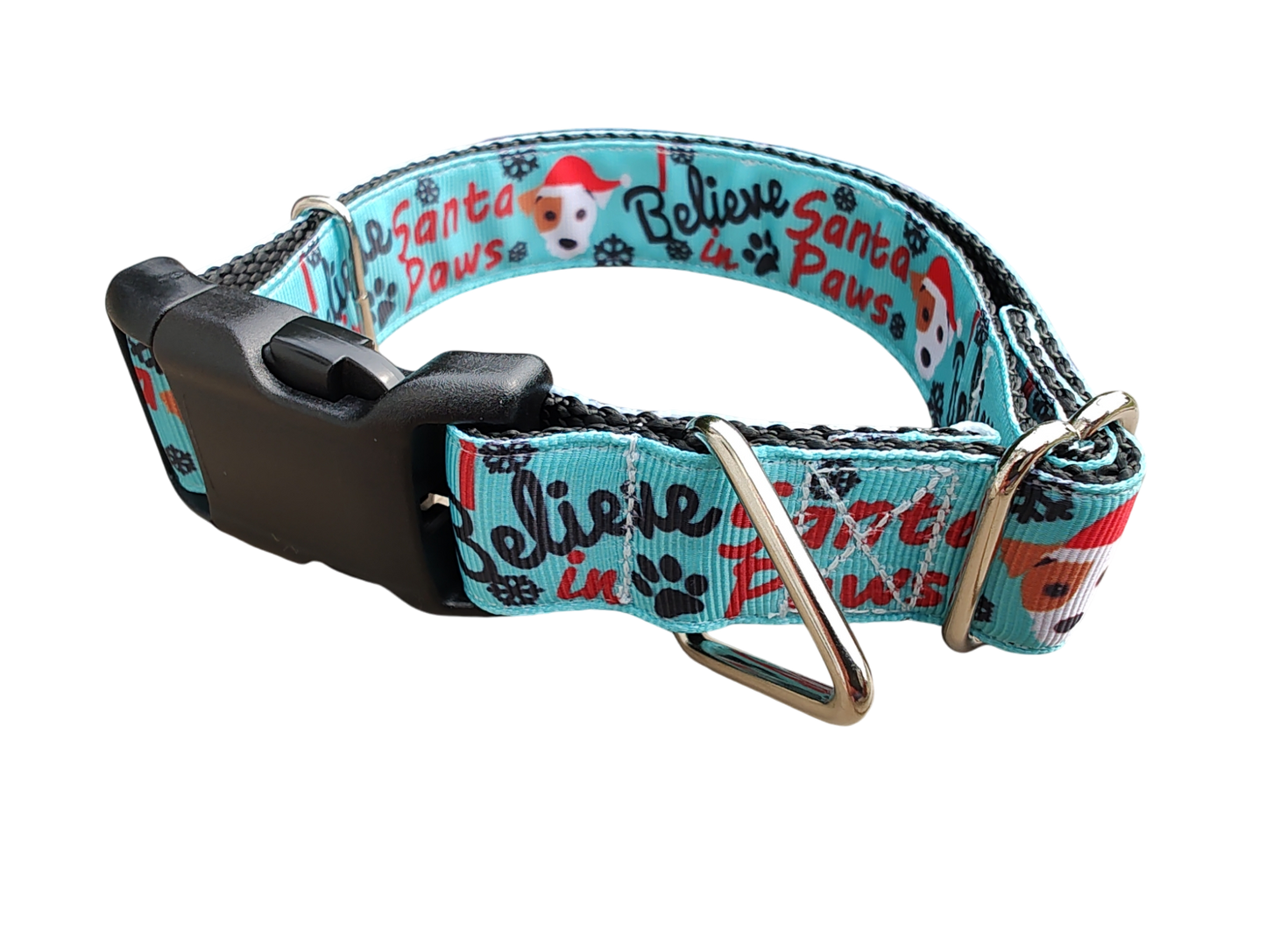 Believe In Santa Paws Christmas Nylon Dog Collar - Doot's Pet LLC Collars For A Cause