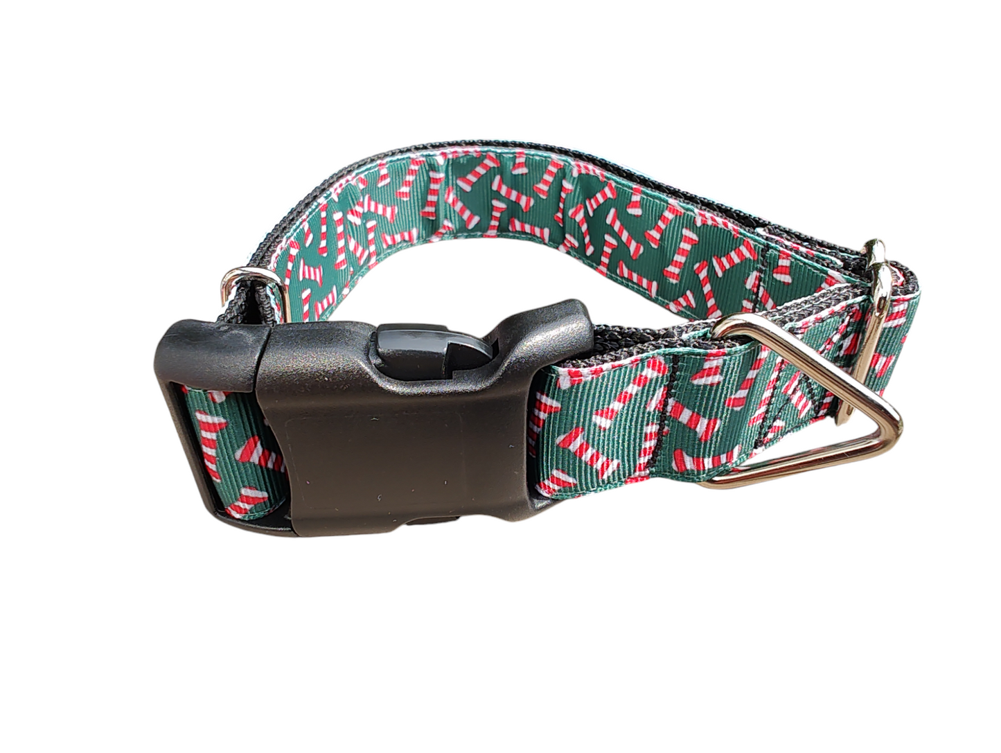 Candy Cane Bones Christmas Nylon Dog Collar - Doot's Pet LLC Collars For A Cause
