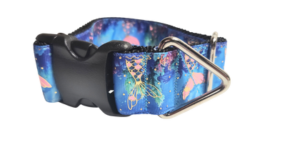 1.5" Wide Blue Mermaid Tail Nylon Dog Collar