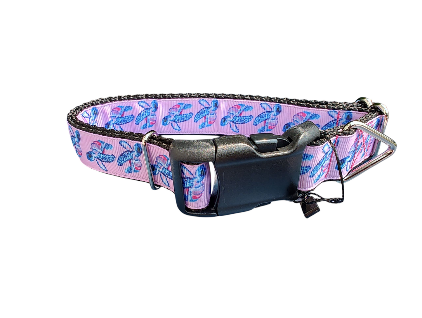 Pink Purple Sea Turtles Nylon Dog Collar