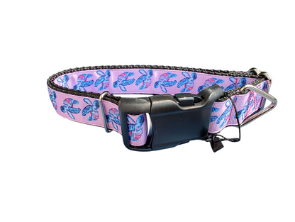 Pink Purple Sea Turtles Nylon Dog Collar