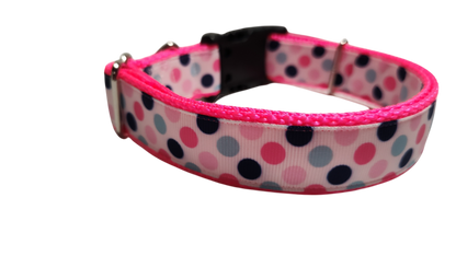 Polka Dots Pattern Nylon Dog Collar