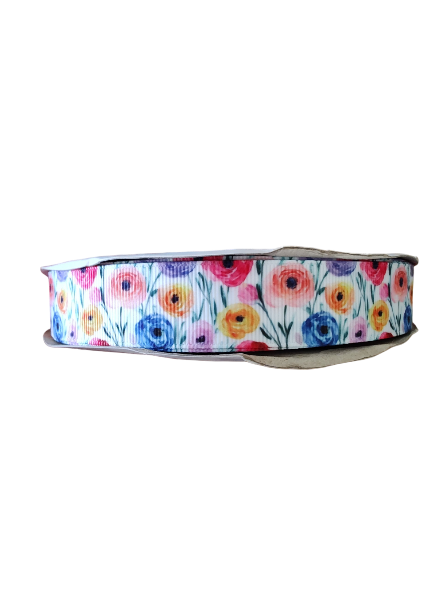 Rainbow Poppy Flowers Nylon Dog Collar