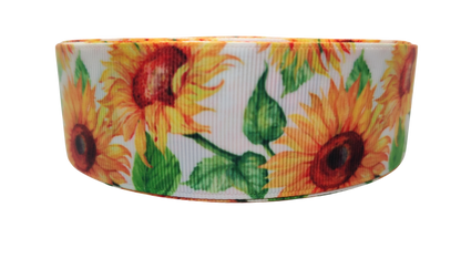 1.5" Wide Sunflowers Nylon Dog Collar