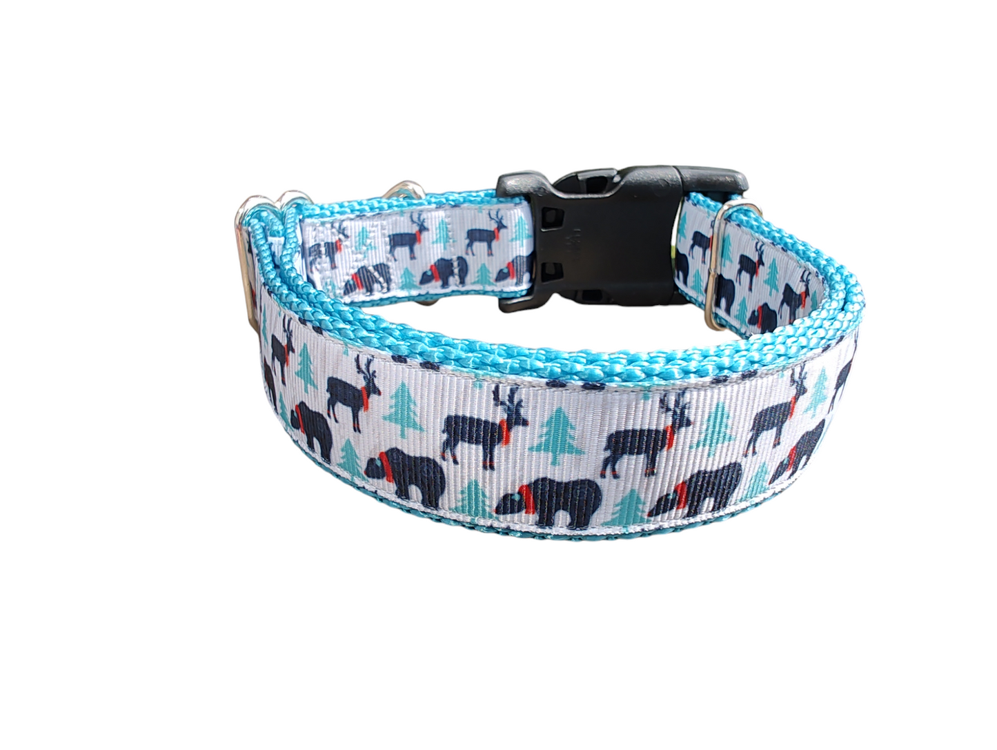 Bears and Deer Winter Nylon Dog Collar