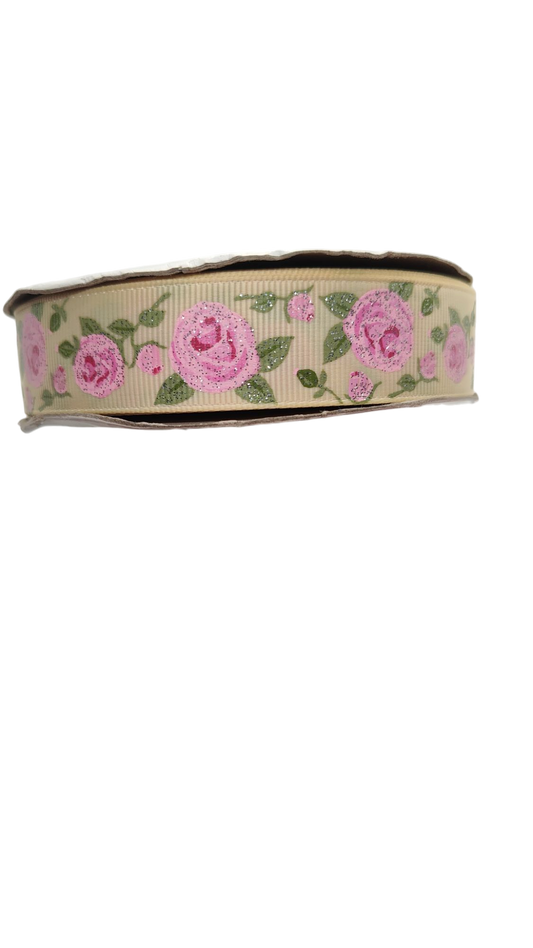 Glitter Roses Nylon Dog Collar