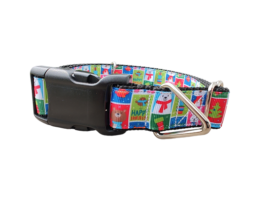 Christmas Cards Nylon Dog Collar